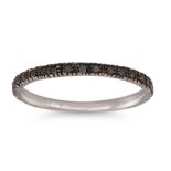 A BLACK DIAMOND SET ETERNITY RING, mounted in 18ct white gold, size L - M