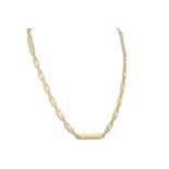 A 9CT YELLOW GOLD FANCY LINK NECKLACE, lobster clasp, 26.7 g.