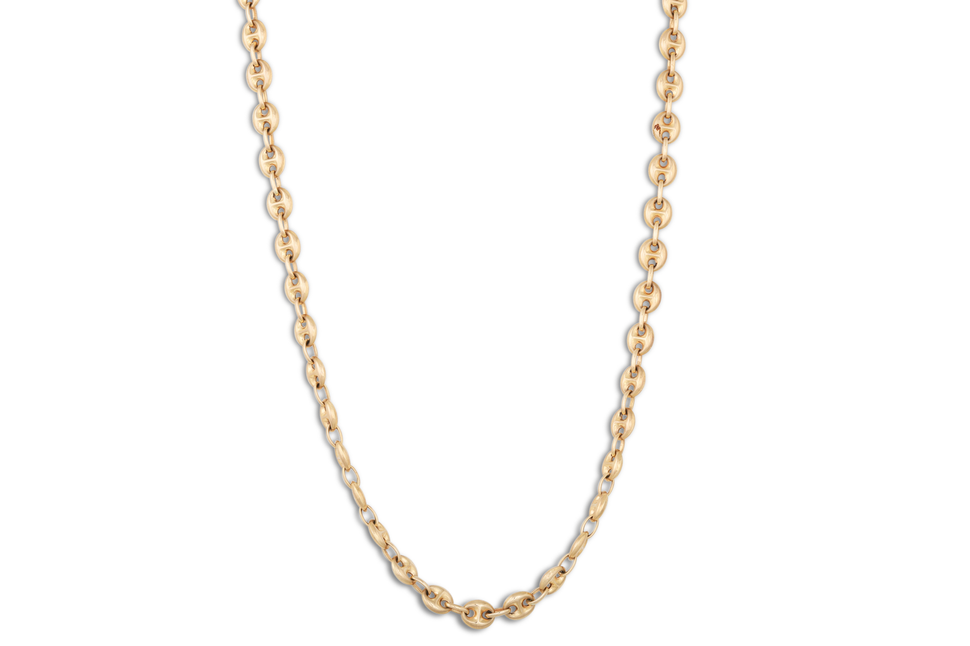 A MARINE LINK NECKLACE, in 9ct gold, 19.2 g, together with a matching bracelet, 5.7 g. - Image 2 of 3