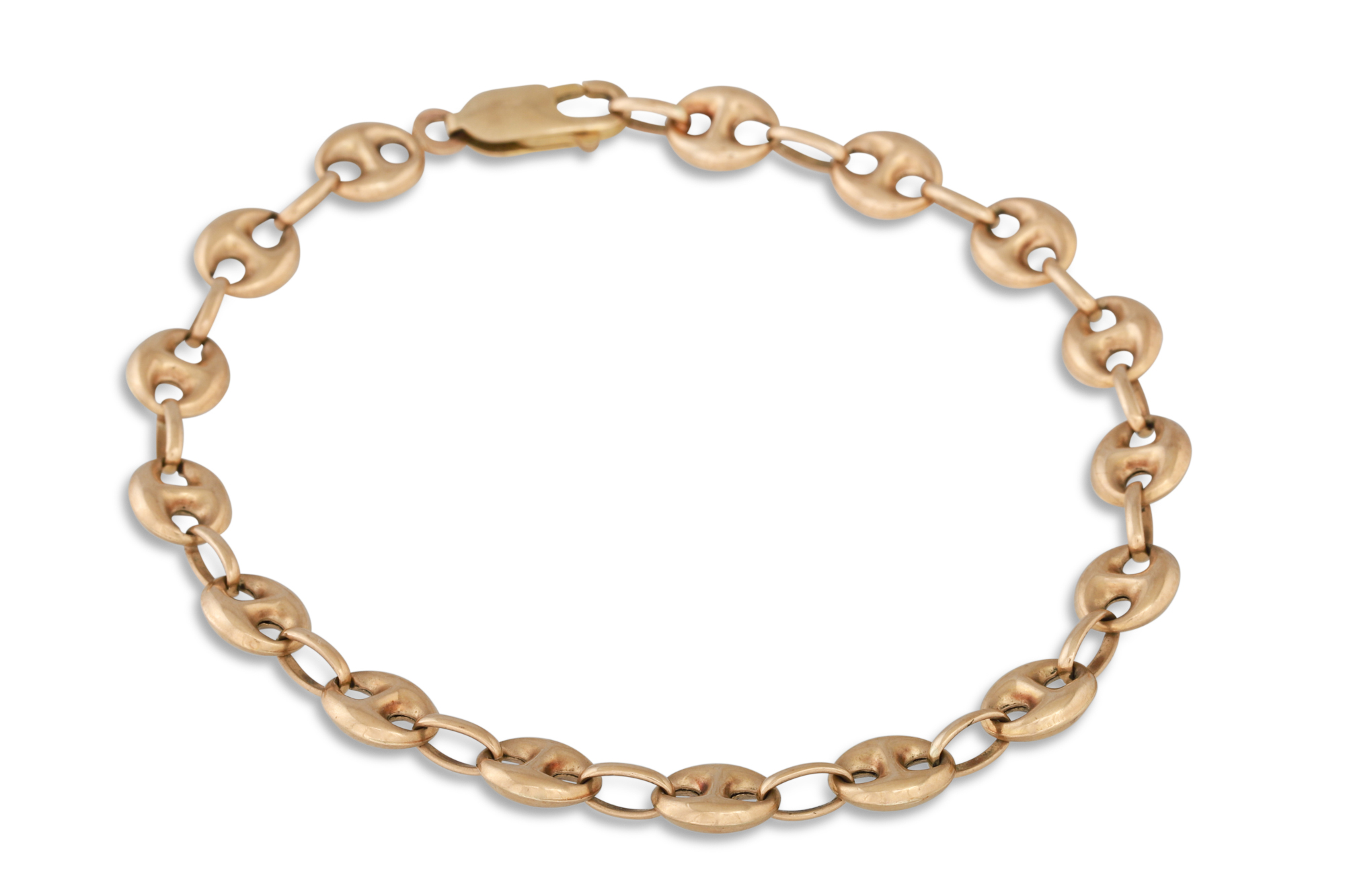 A MARINE LINK NECKLACE, in 9ct gold, 19.2 g, together with a matching bracelet, 5.7 g. - Image 3 of 3