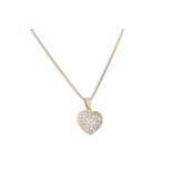 A DIAMOND SET LOCKET, heart shaped, mounted in 18ct yellow gold, to a 18ct gold chain. Estimated: