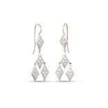 A PAIR OF DIAMOND DROP EARRINGS, pavé set plaques, mounted in 18ct white gold
