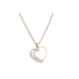A 14CT YELLOW GOLD PENDANT, modelled as a heart, on a 14ct yellow gold chain, 3.8 g.