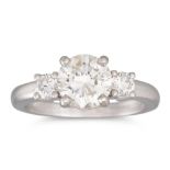 A DIAMOND SOLITAIRE RING, the brilliant cut diamonds mounted in platinum. Estimated: weight of