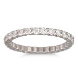 A DIAMOND FULL ETERNITY RING, the brilliant cut diamonds mounted in 18ct white gold. Estimated: