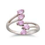 A PINK SAPPHIRE RING, mounted in white gold