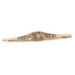 A ROSE CUT DIAMOND BROOCH, mounted in yellow gold