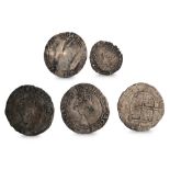 1549 - 1553 HVIII/EDVI 4 X SIXPENCE 6d Irish harp & shield silver coins Spink 6485/88 VG, plus 1 x
