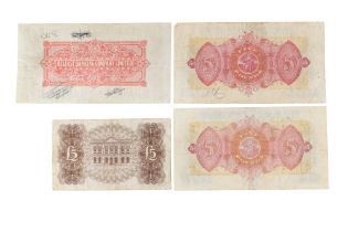 A COLLECTION OF FOUR ASSORTED NORTHERN IRISH 1940S TO 1960S £5 BANKNOTES, Bank of Ireland 1942 16
