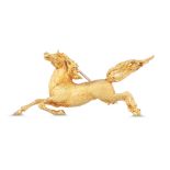 AN 18CT GOLD BROOCH, modelled as a horse, 8.3 g.