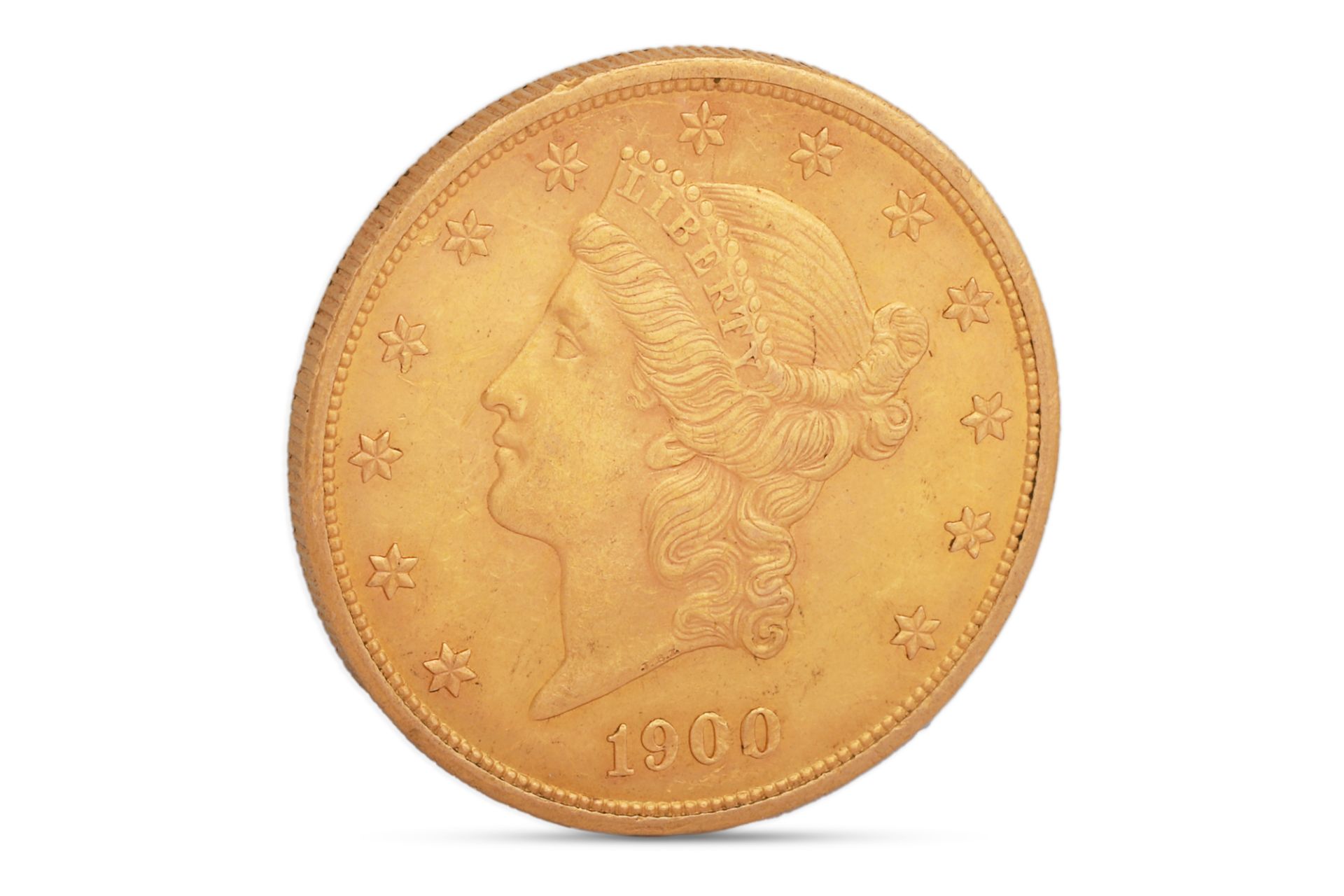 A 1900 AMERICAN DOUBLE EAGLE, $20 US coin. 1Troy OZ gold coin, VF
