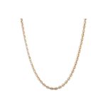 A 9CT YELLOW GOLD MARINE LINK NECK CHAIN, 16.9 g.