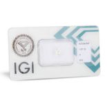 AN UNMOUNTED DIAMOND, in a sealed IGI packet. Together with an IGI Cert stating: 1.01 ct, colour and