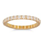 A DIAMOND FULL ETERNITY RING, the brilliant cut diamonds mounted in 18ct yellow gold. Estimated: