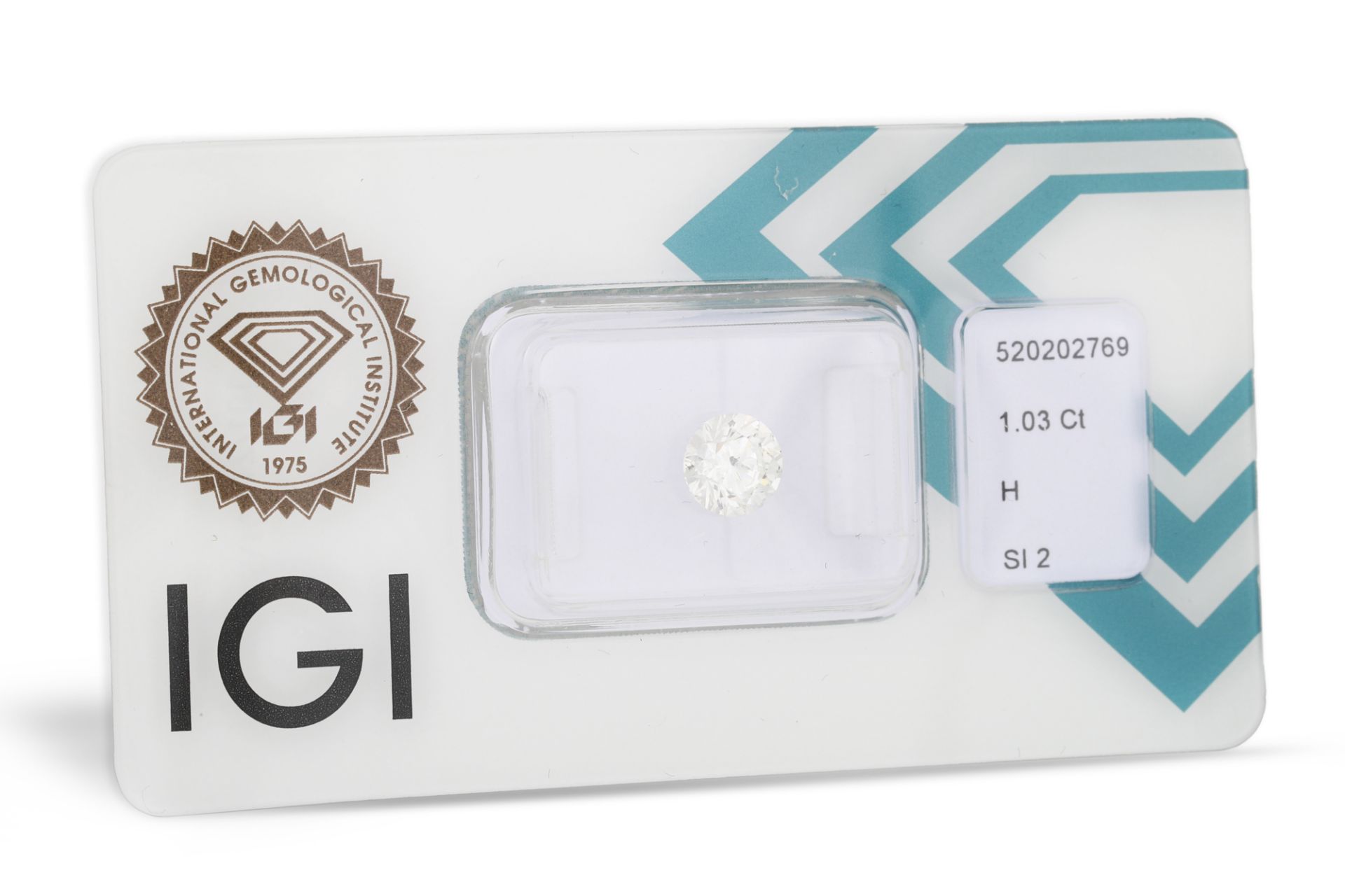 AN UNMOUNTED DIAMOND, in sealed IGI packet. Together with an IGI Cert stating: 1.03 ct, colour and