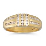 A CHANEL SET DIAMOND RING, mounted in 18ct yellow gold. Size: N