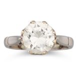 A DIAMOND SOLITAIRE RING, the brilliant cut diamond mounted in white gold. Estimated: weight of