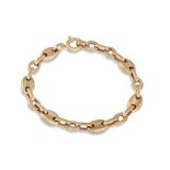 A 9CT YELLOW GOLD MARINE LINK BRACELET, 6.8 g.