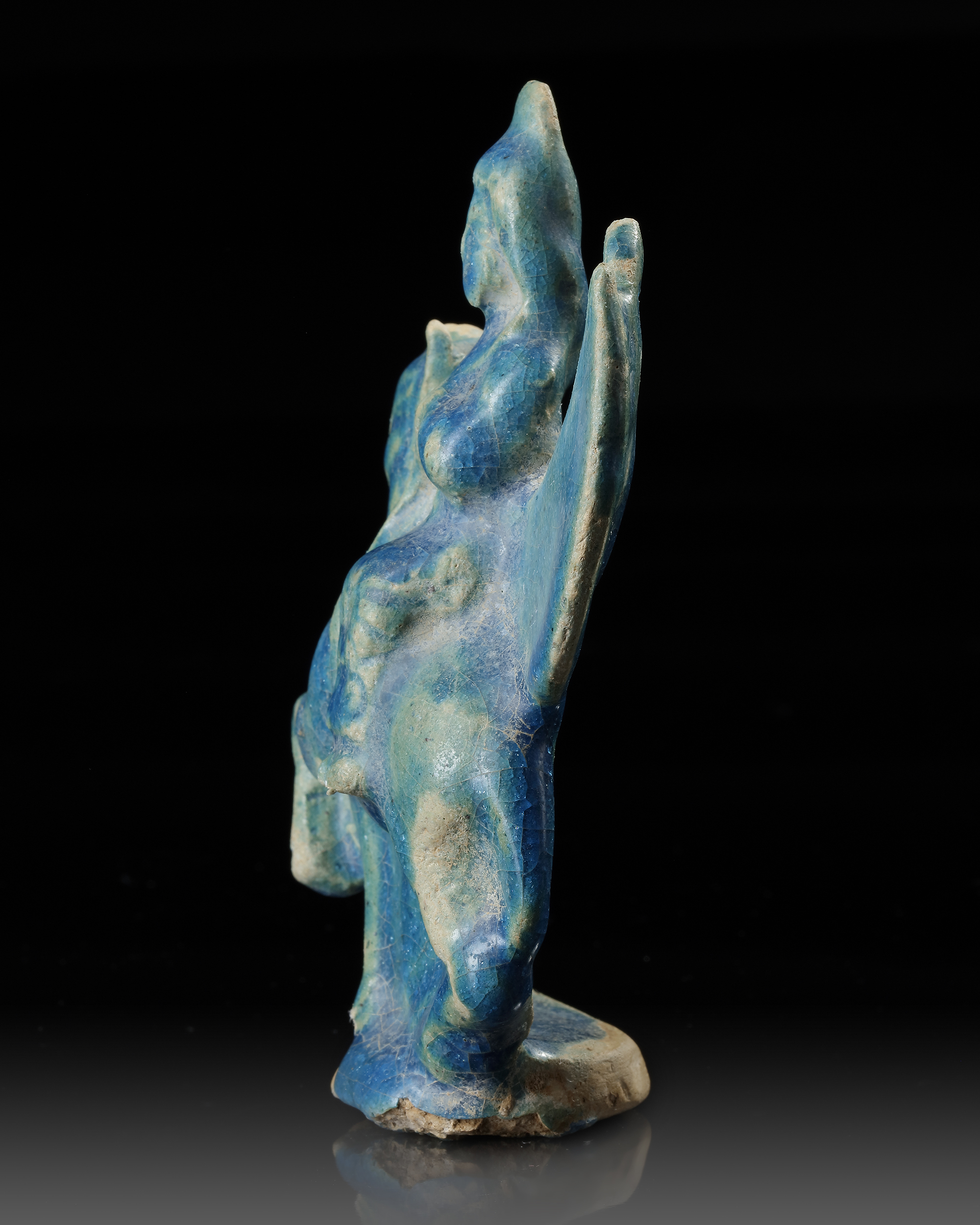 A SEATED FIGURINE ON A FLYING ANIMAL, 12TH-13TH CENTURY - Image 2 of 3