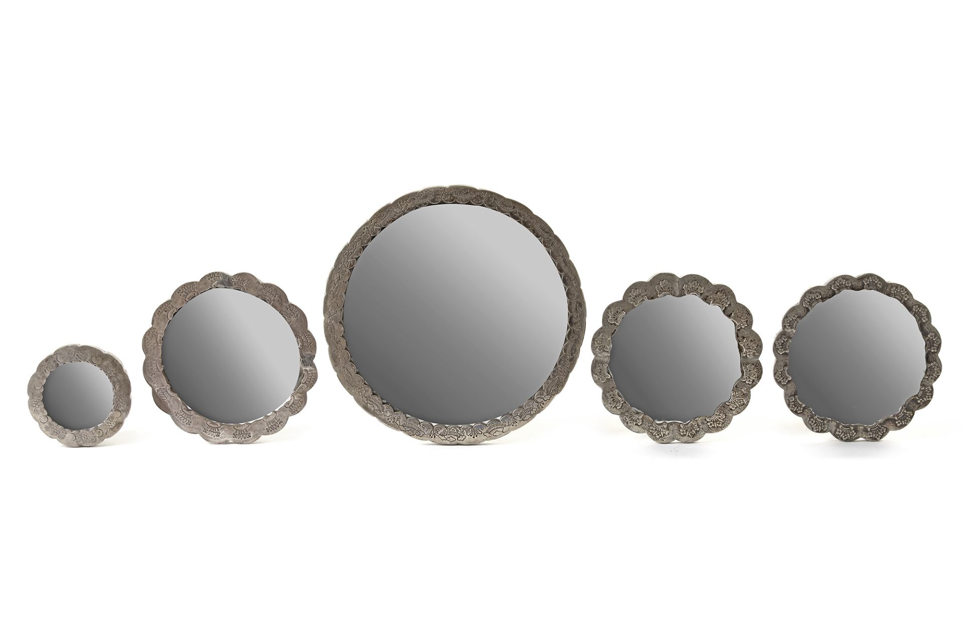 FIVE OTTOMAN SILVER MOUNTED MIRRORS, TURKEY, 19TH CENTURY - Image 2 of 2