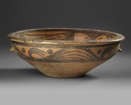 A CHINESE NEOLITHIC MAJIAYAO CULTURE POTTERY BOWL, NEOLITHIC PERIOD, BANSHAN CULTURE GANSU PROVINCE,