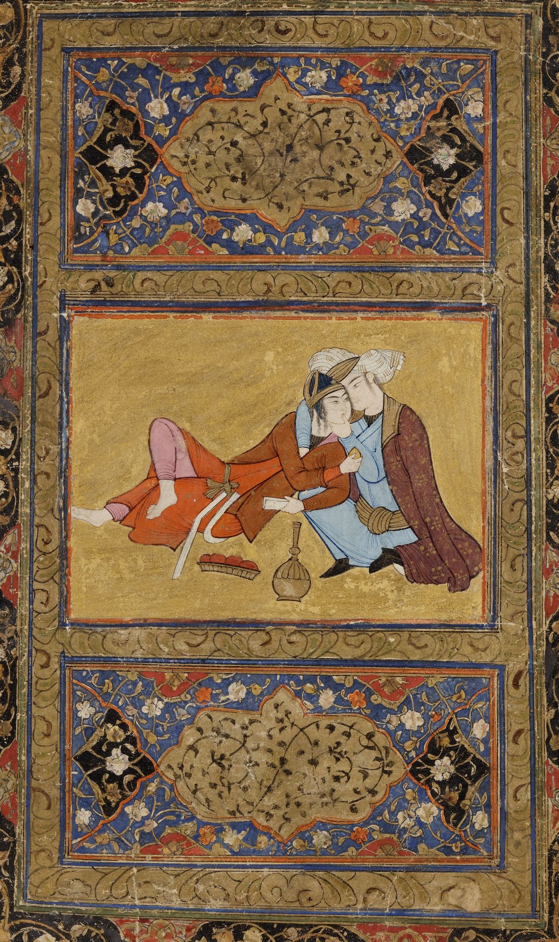AN EMBRACING COUPLE, PERSIA, SAFAVID, 17TH CENTURY - Image 2 of 2