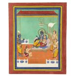 RAMA AND SITA WORSHIPPED BY HANUMAN MEWAR, RAJASTHAN, CIRCA 19TH CENTURY