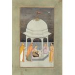 LADIES VISITING A SHRINE AT NIGHT UNDER A CANOPY, BIKANER, RAJASTHAN, NORTH INDIA, CIRCA 1780