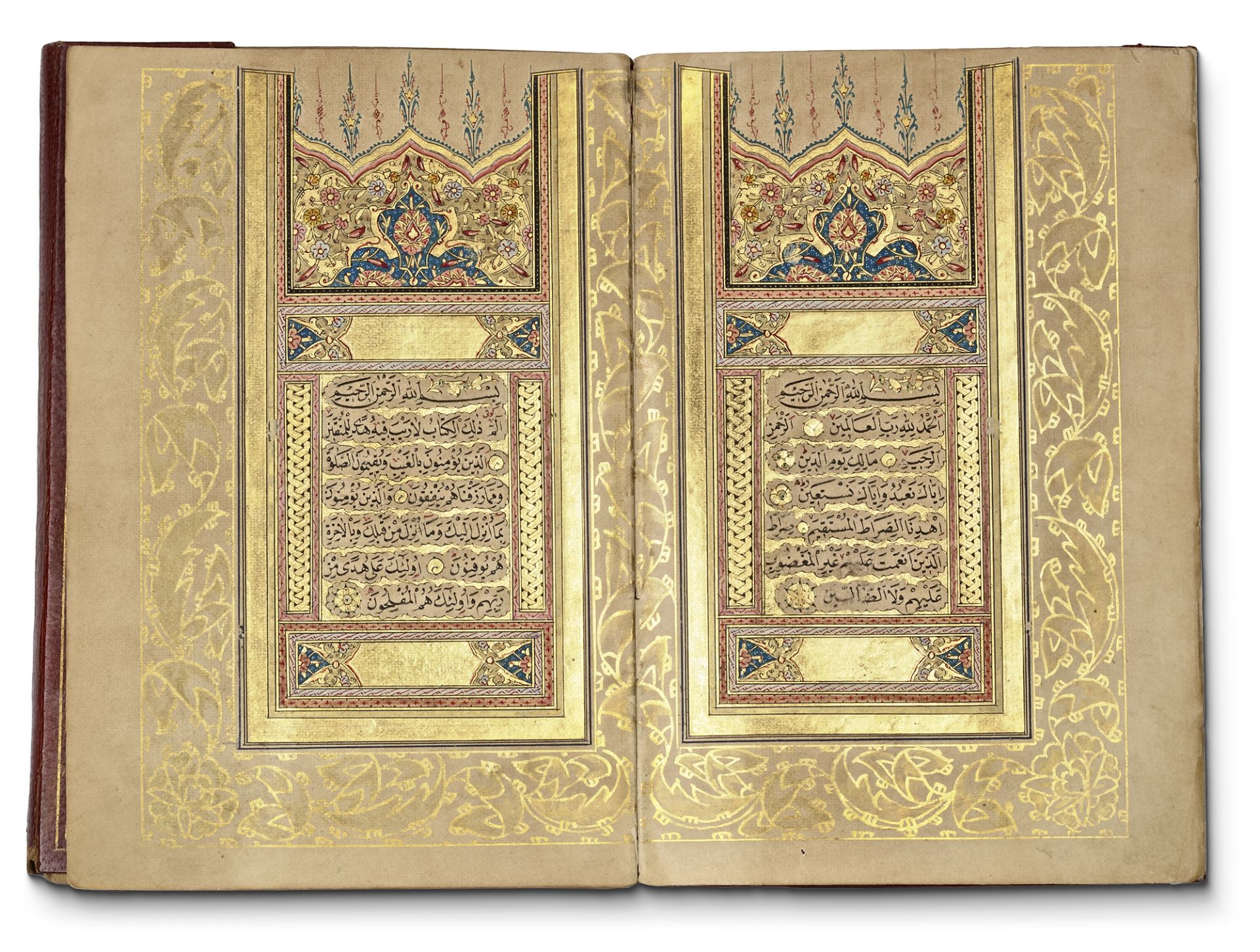 AN ILLUMINATED OTTOMAN QURAN, TURKEY WRITTEN BY HUSSAIN AL-RAJAI AND DATED 1286 AH/1869-70 AD