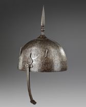 A PERSIAN QAJAR STEEL HELMET, 19TH CENTURY