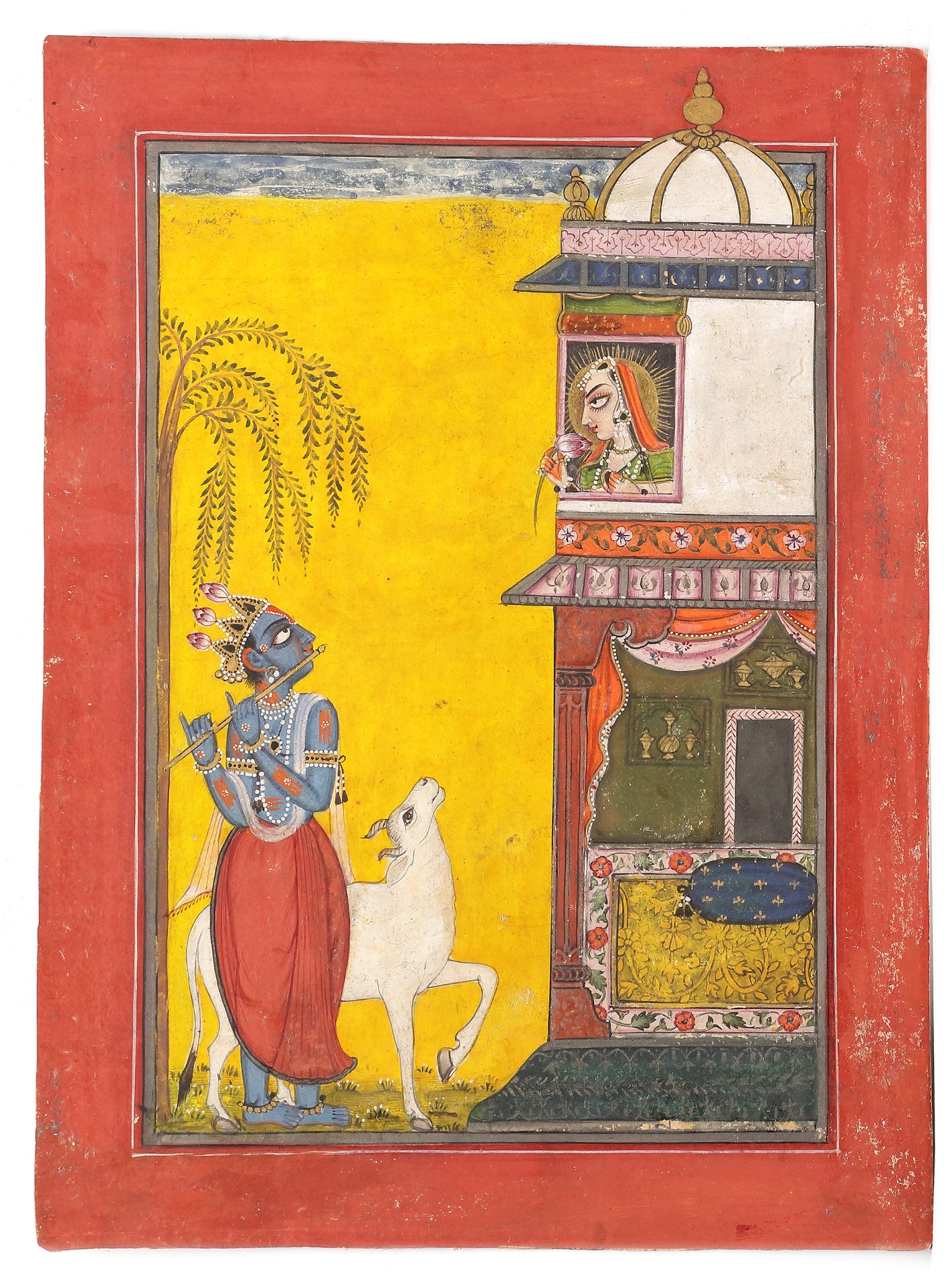 KRISHNA AND RADHA MANKOT, PUNJAB HILLS, NORTH INDIA, CIRCA 18TH CENTURY