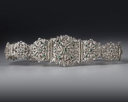 A PERSIAN SILVER RETICULATED BELT, 20TH CENTURY