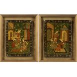 TWO PERSIAN LACQUERED PAINTINGS,19TH CENTURY