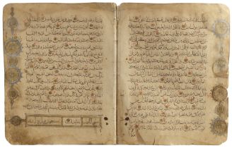 TWO QURAN FOLIOS, NEAR EAST 14TH CENTURY