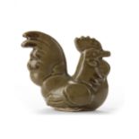 A CHINESE LONGQUAN CELADON-GLAZED 'IN THE SHAPE OF ROOSTER' WATER DROPPER, MING DYNASTY (1368-1644)