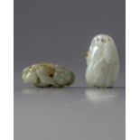 TWO CHINESE JADE CARVINGS, 19TH CENTURY