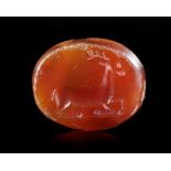 AN AGATE SCARABOID EAST GREEK WITH A STAG, CIRCA 500 BC