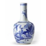 A CHINESE BLUE AND WHITE BOTTLE VASE, QING DYNASTY (1644-1911)