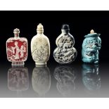 A GROUP OF FOUR CHINESE SNUFF BOTTLES