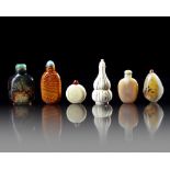 SIX CHINESE SNUFF BOTTLES, 19TH-20TH CENTURY