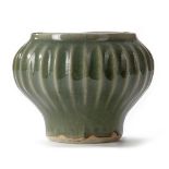 A CHINESE CELADON RIBBED JAR, SONG DYNASTY