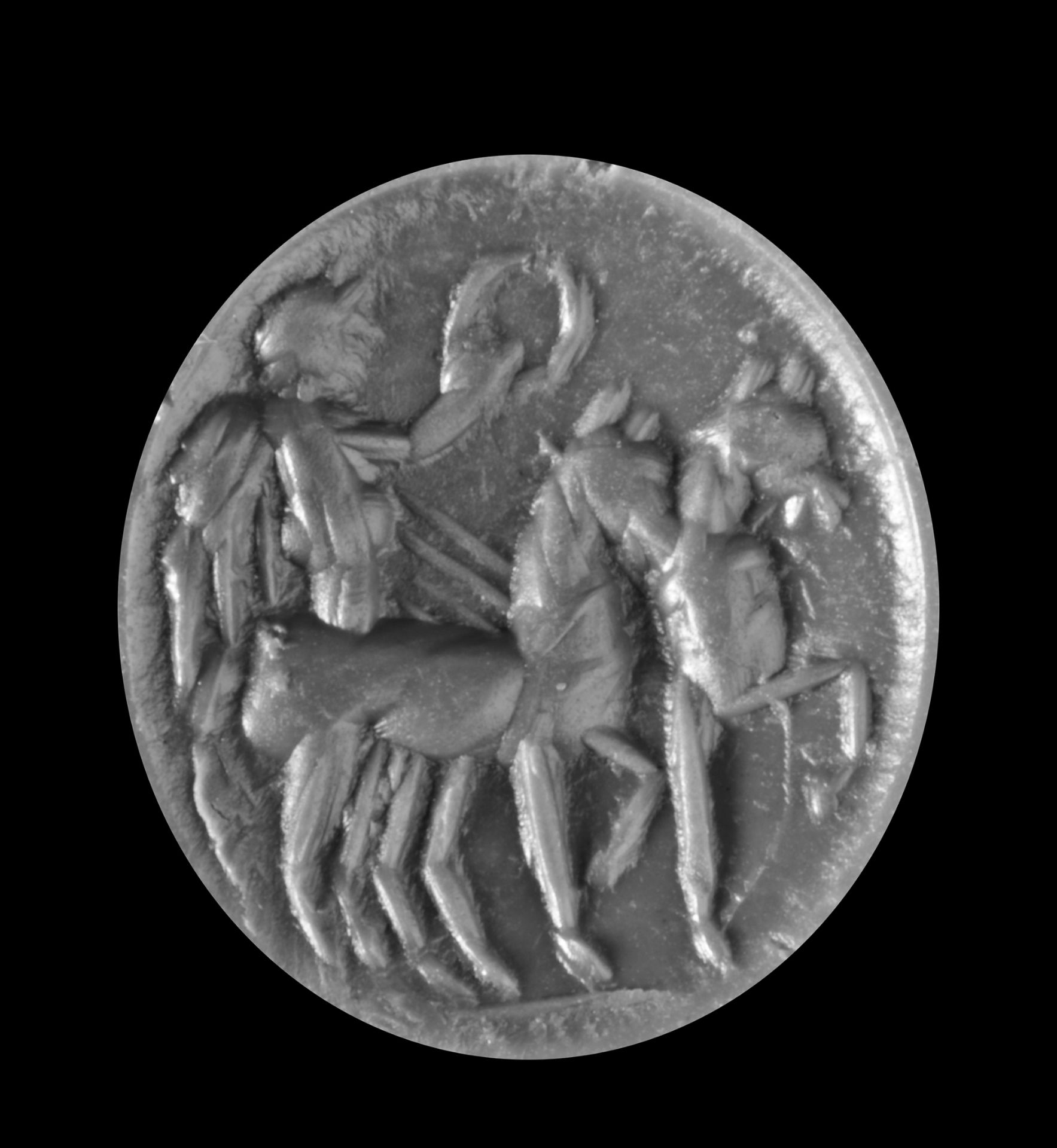 A CARNELIAN INTAGLIO WITH VICTORY IN A BIGA, 2ND CENTURY AD - Image 2 of 2