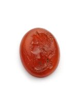 A CARNELIAN INTAGLIO OF DIANA (ARTEMIS), ROMAN, 1ST CENTURY BC-AD