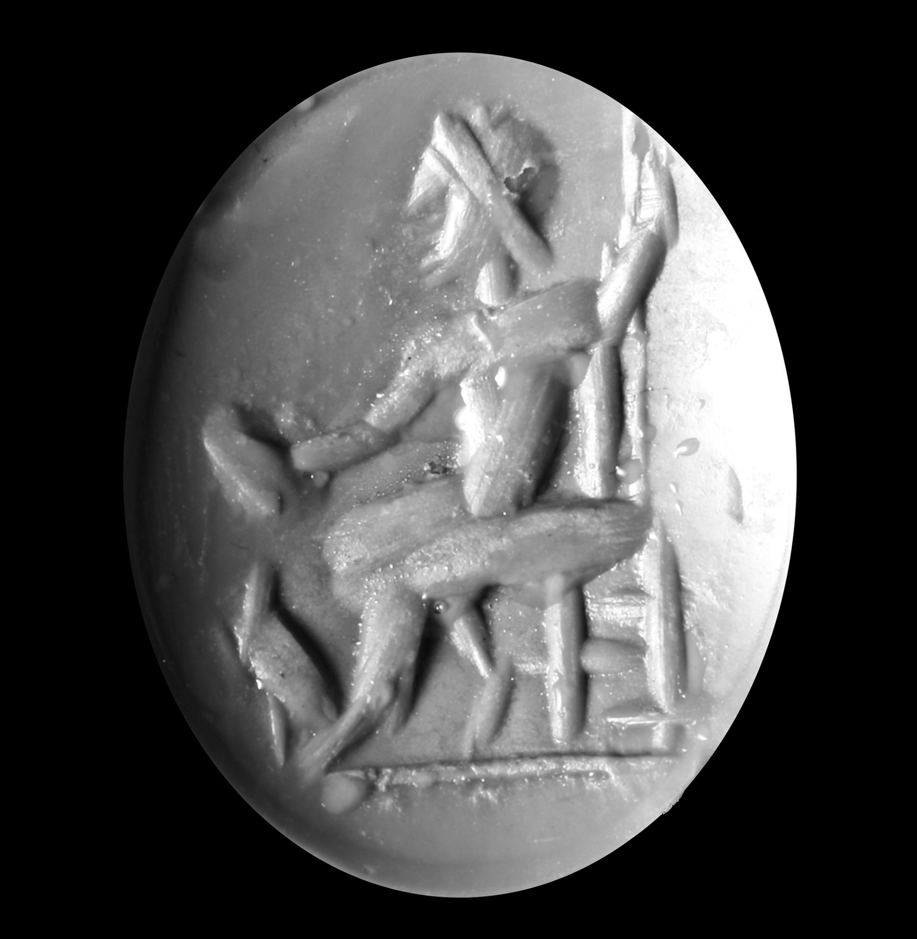 A CHALCEDONY INTAGLIO OF JUPITER, 2ND CENTURY AD - Image 2 of 2