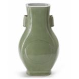 A CHINESE CELADON HU VASE, 18TH CENTURY