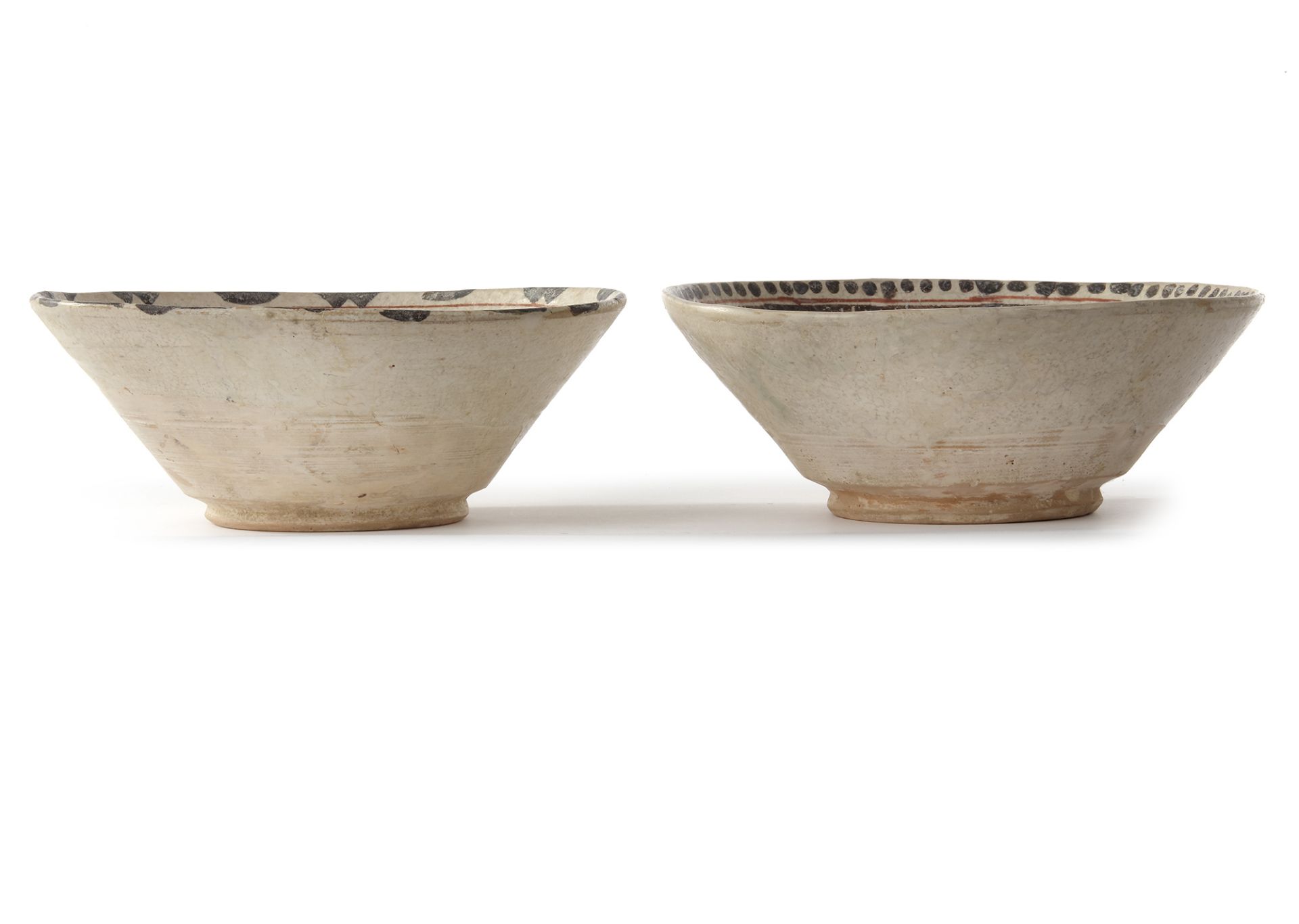TWO NISHAPUR SLIP-PAINTED POTTERY BOWLS, 9TH-10TH CENTURY - Image 4 of 4
