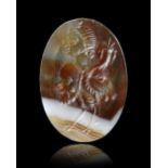 A BANDED AGATE INTAGLIO OF A GRYLLOS, 1ST CENTURY BC-AD