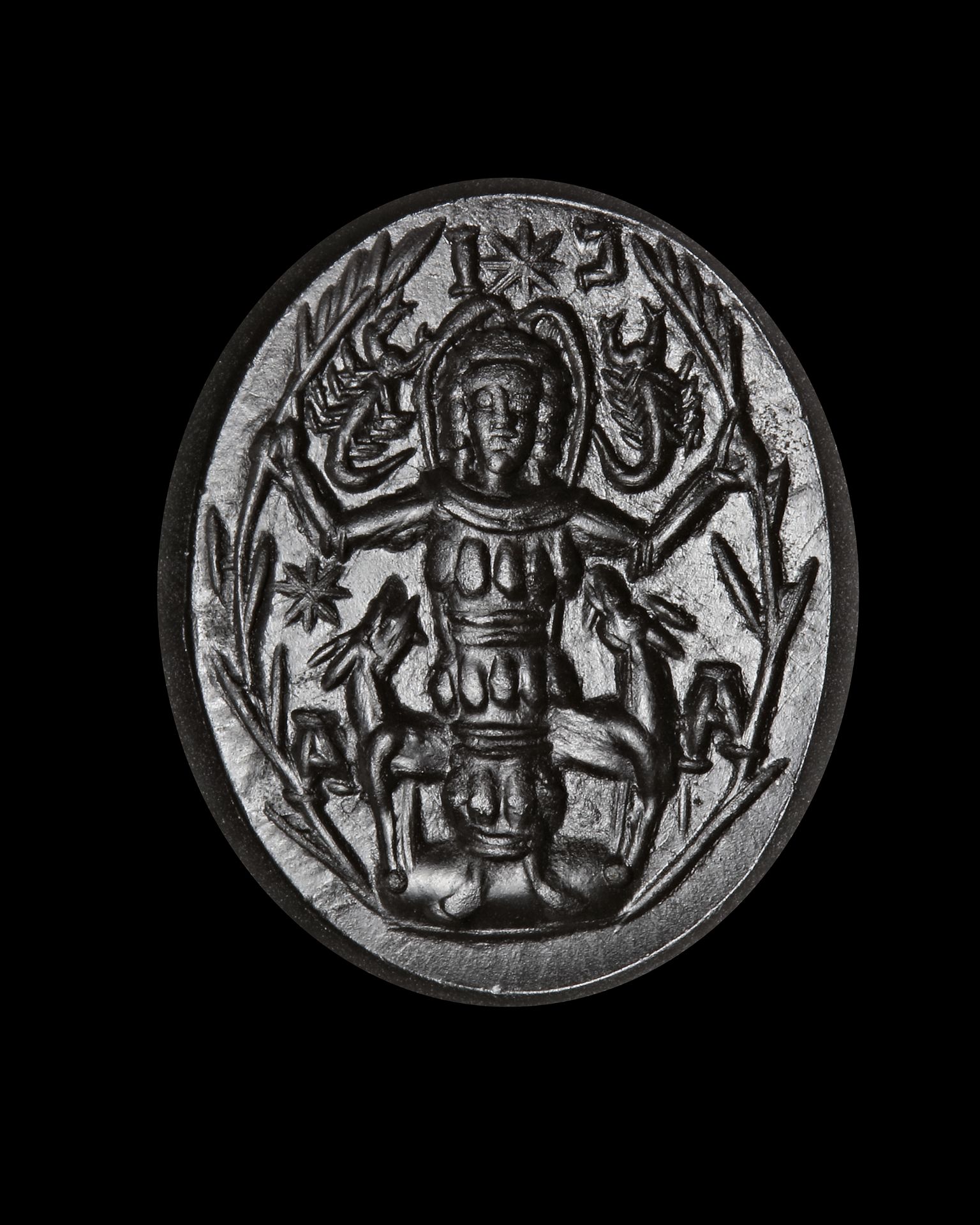 A YELLOW JASPER INTAGLIO WITH A CULT DEITY AND MENORAH ON REVERSE, 3RD CENTURY OR LATER - Image 5 of 5