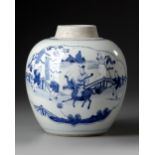 A CHINESE BLUE AND WHITE JAR, 19TH CENTURY