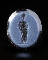 A ROMAN NICOLO INTAGLIO WITH A MUSE, 1ST CENTURY AD